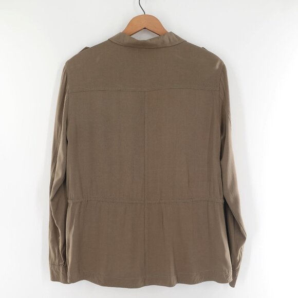 Tribal Beaded Long Sleeve Zip Front Cinched Lightweight Jacket - Picture 7 of 8